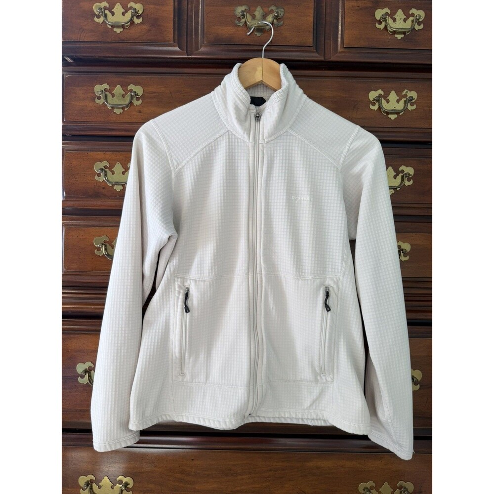 Patagonia Cream R1 Polartec Lightweight Power Grid Fleece Full-Zip Jacket Medium